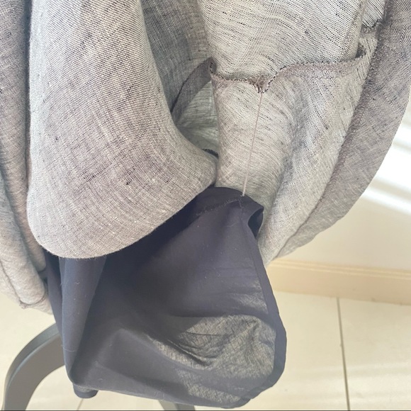 LAURA ASHLEY Pure Linen Grey Silver Shift Classic Midi Dress New w Tags Size 14 - Picture 10 of 11